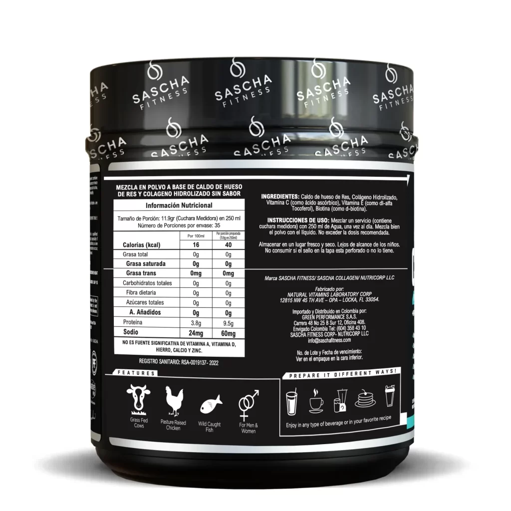 Collageno Sascha Fitness Tabla Nutricional