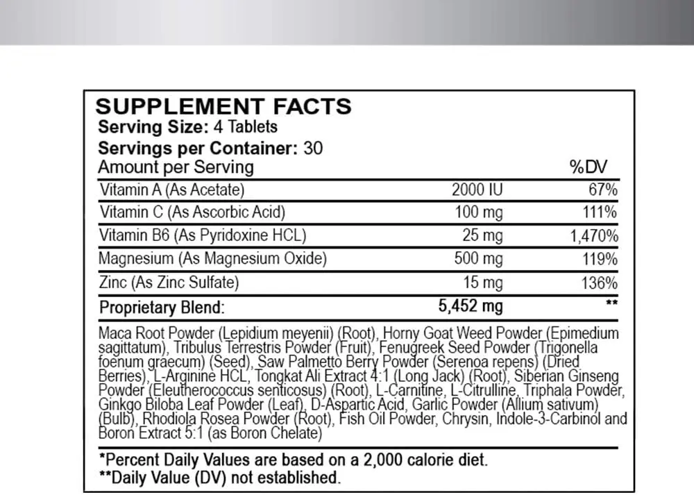 MONSTER TEST TABLA NUTRICIONAL