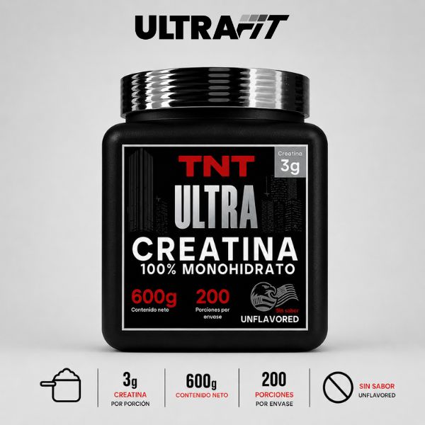 TNT Ultra Creatina 600 g | Creatina Monohidrato 200 Porciones